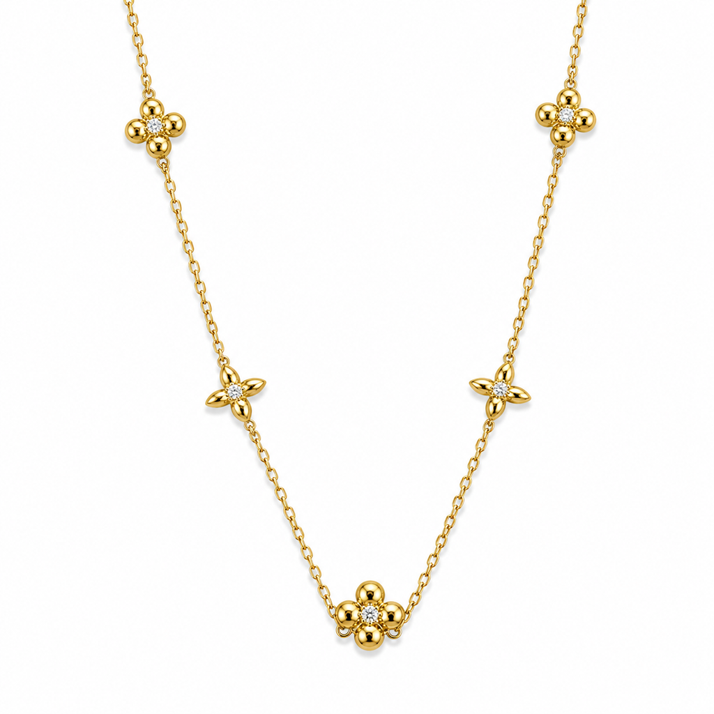 Flower charm necklace