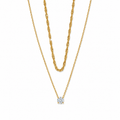 Single Stone Layered  Necklace