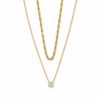Single Stone Layered  Necklace
