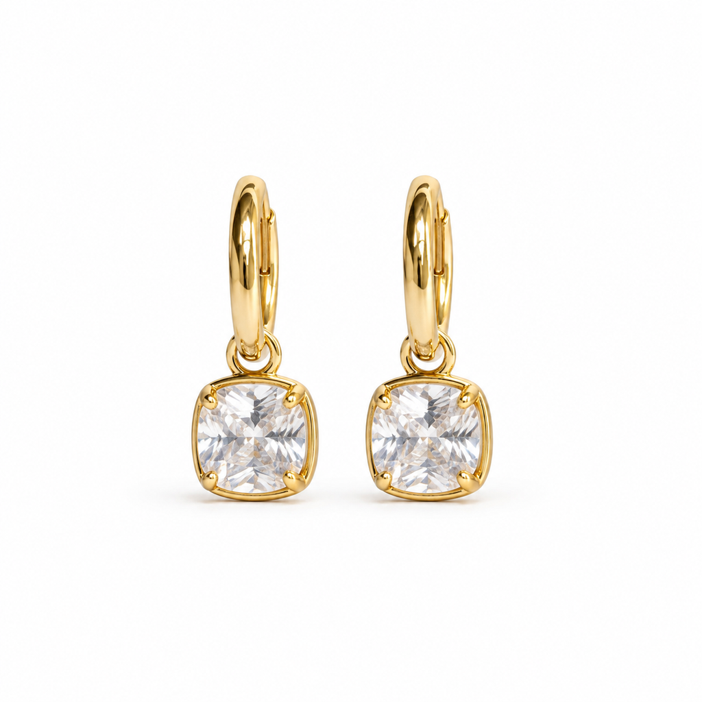 Square stone Hoops