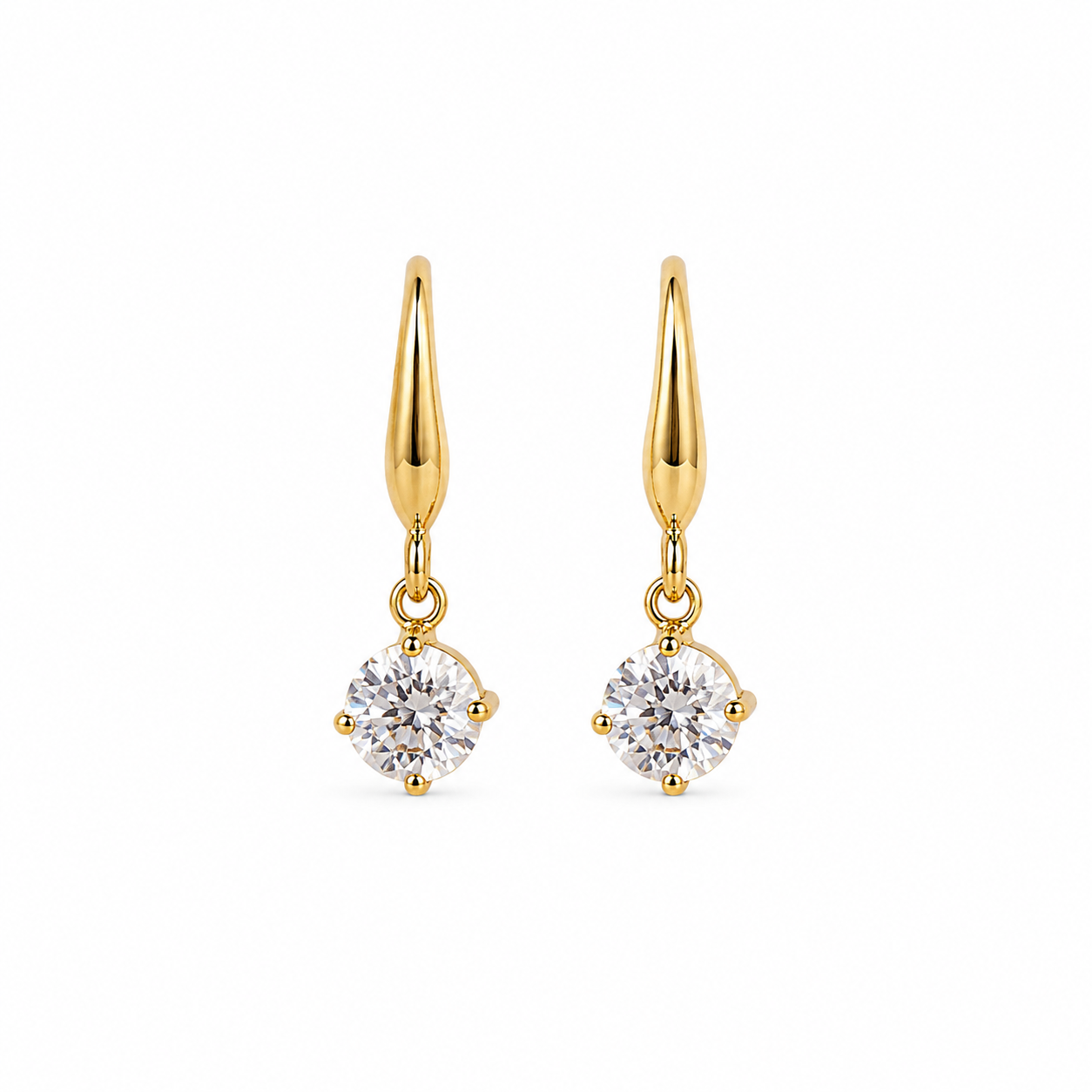 Soliatire hanging earrings