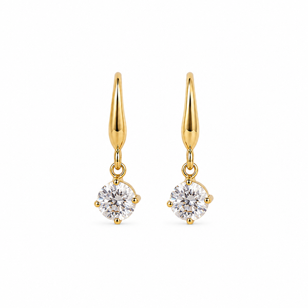 Soliatire hanging earrings
