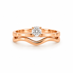 Diamond Set Of 2 Rose Gold Ring