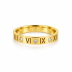 Roman Letter Rose Gold Ring