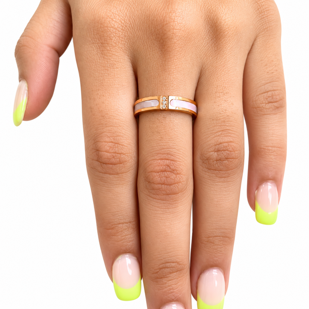 MOP Stone Rose Gold Band