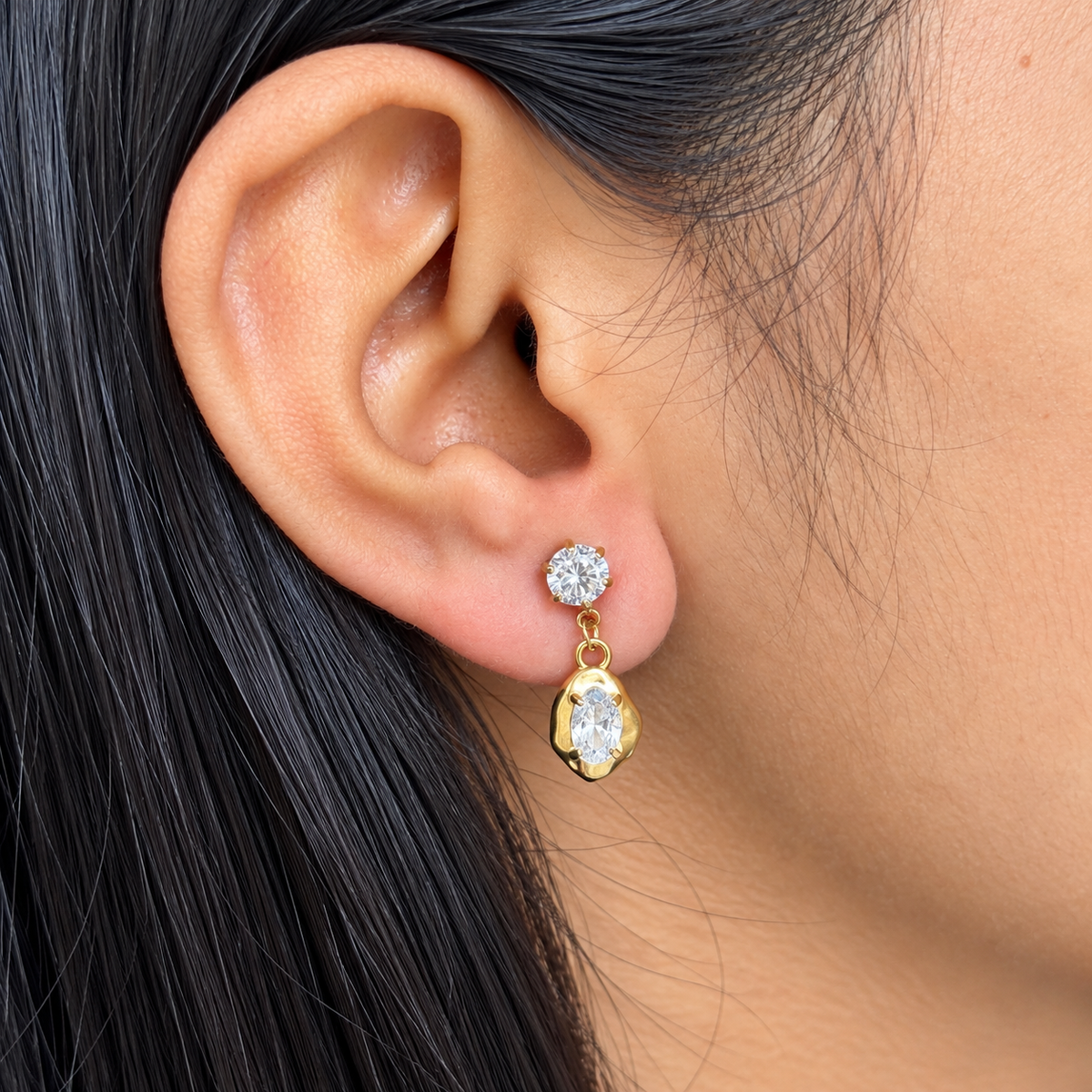 Oval Glow Drop Earrings