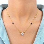 Floral Black beads mangalsutra