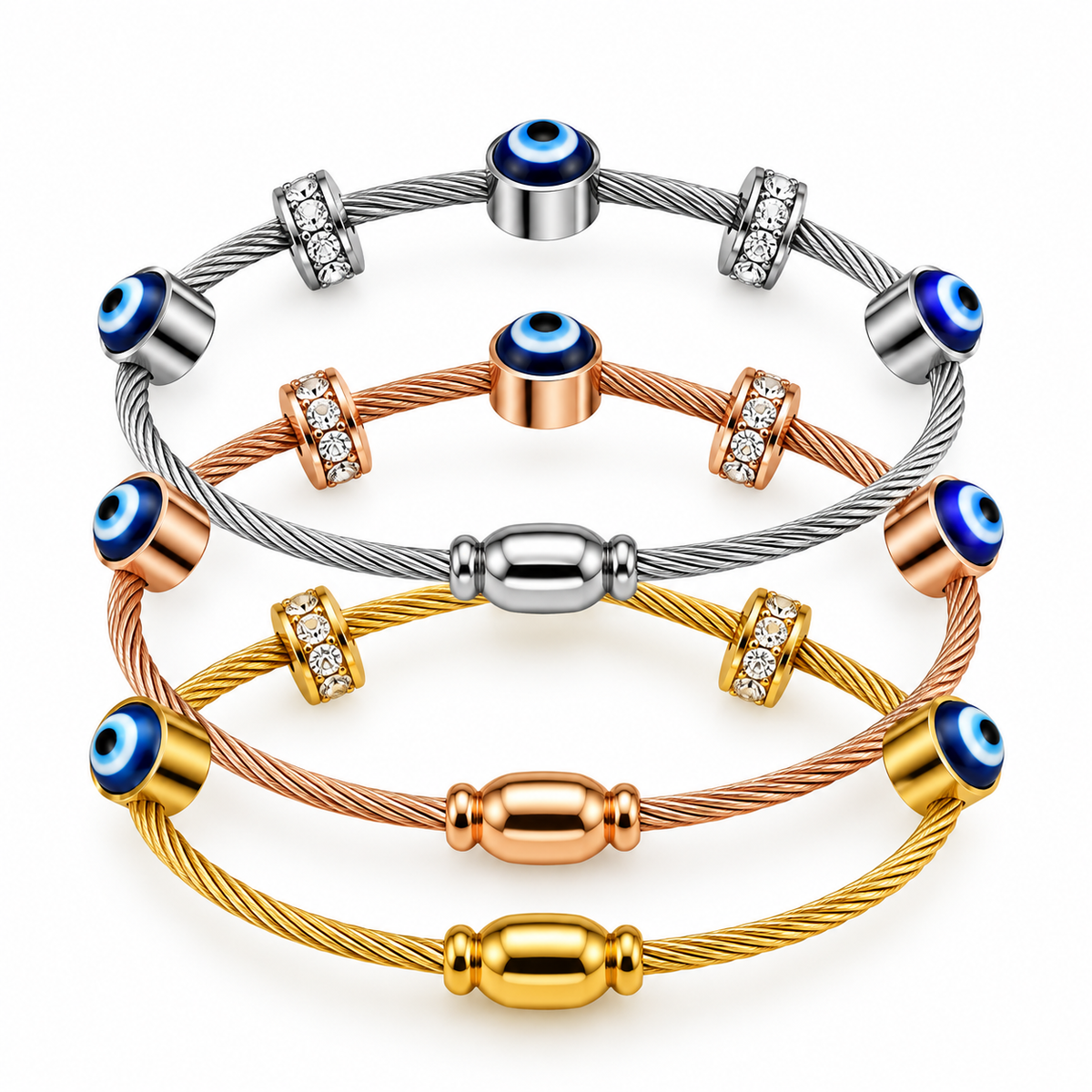 Evil eye Pipe Bracelet
