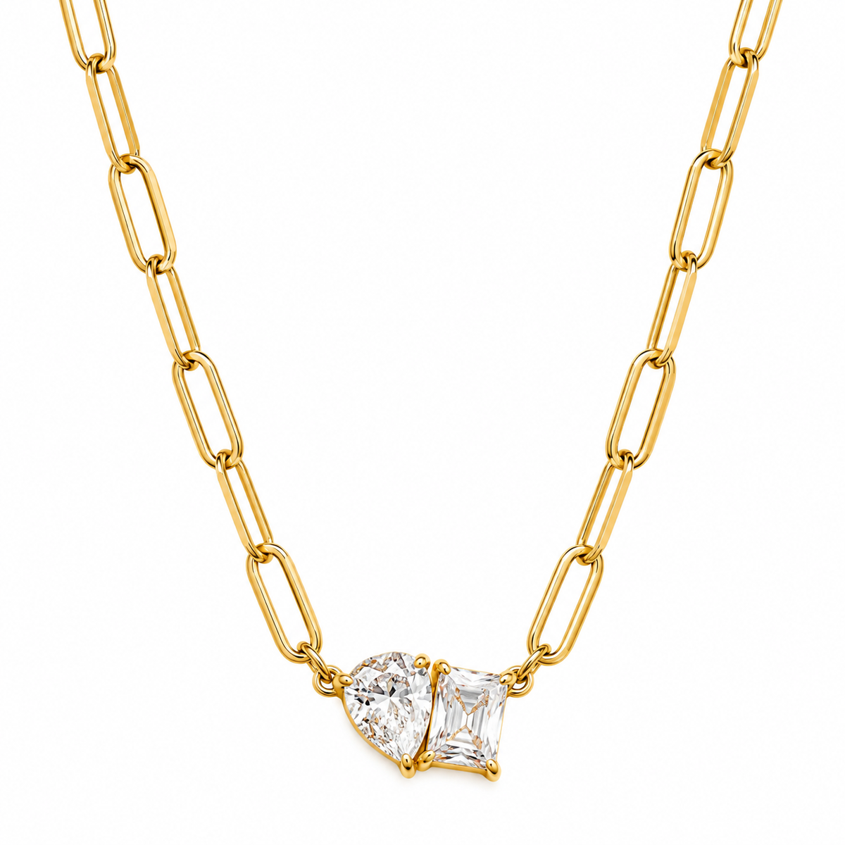 Two Stone link Necklace