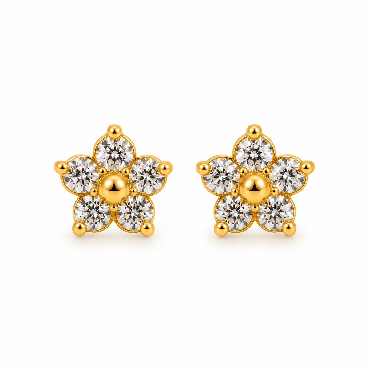 5 petal Stone Studs