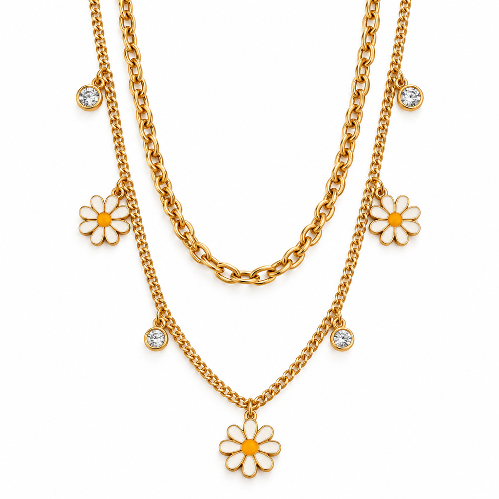 Flowers Layered Necklace