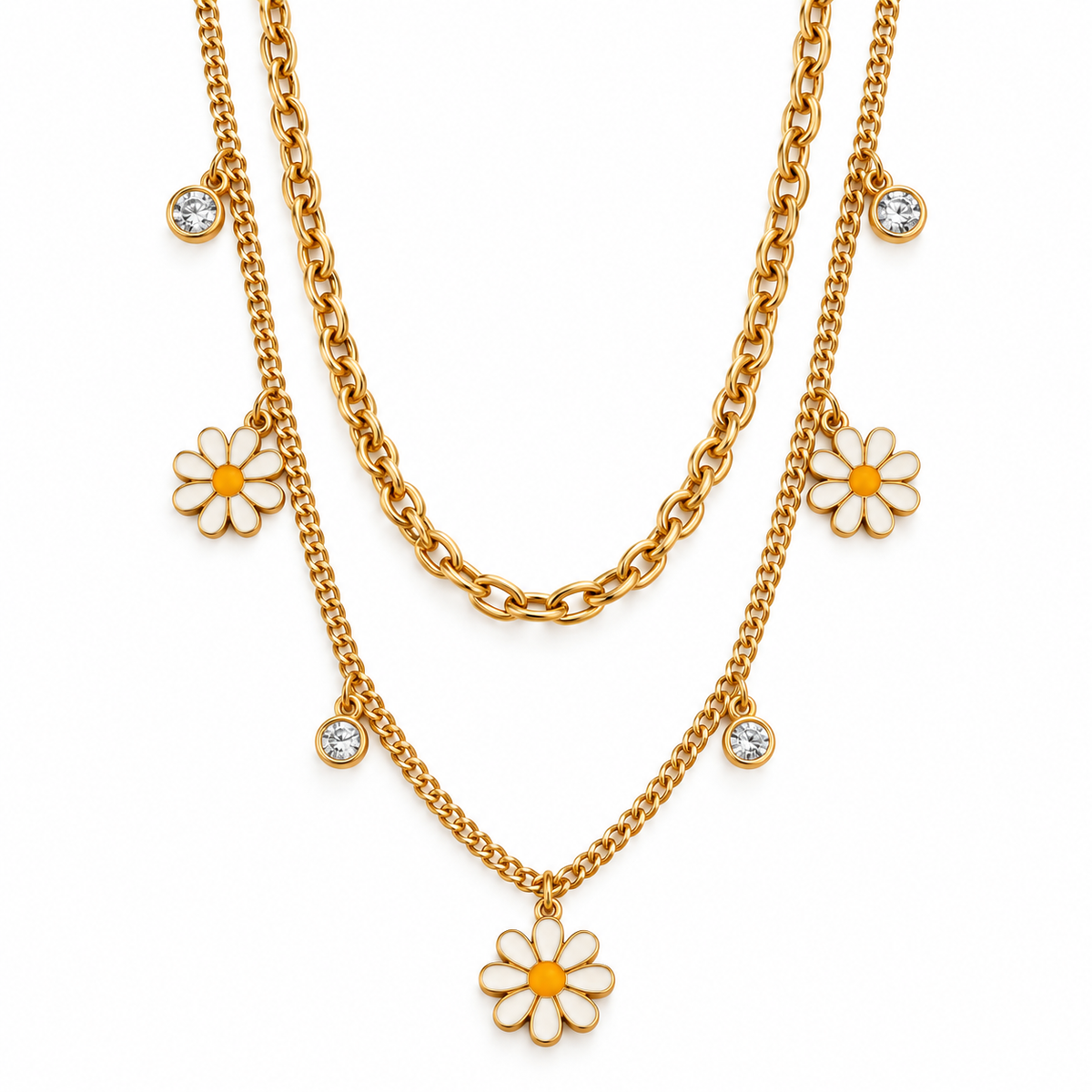 Flowers Layered Necklace