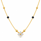 Floral Black beads mangalsutra