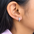 Prism silver hoops