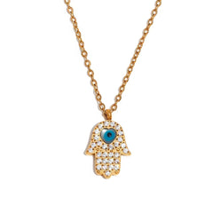 Hamsa hand  Evileye Necklace