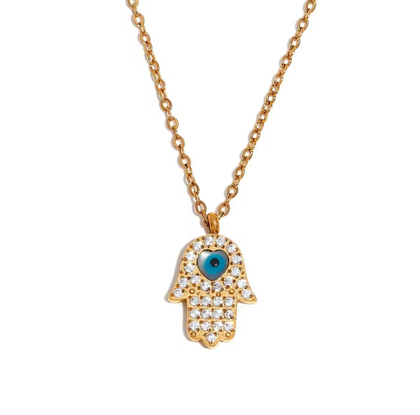 Hamsa hand  Evileye Necklace