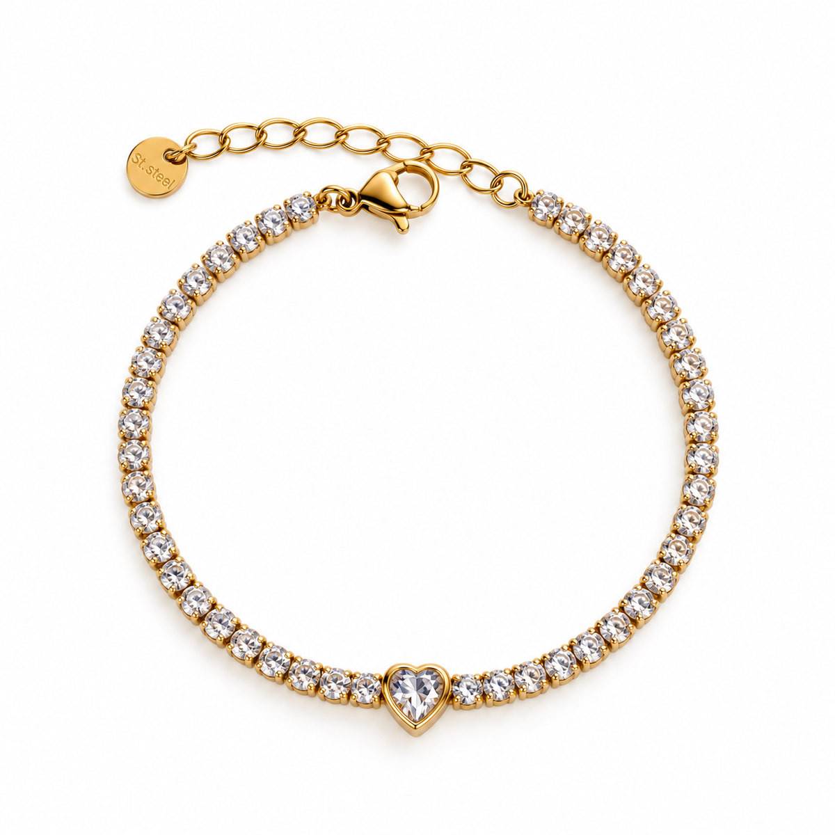 Heart tennis bracelet