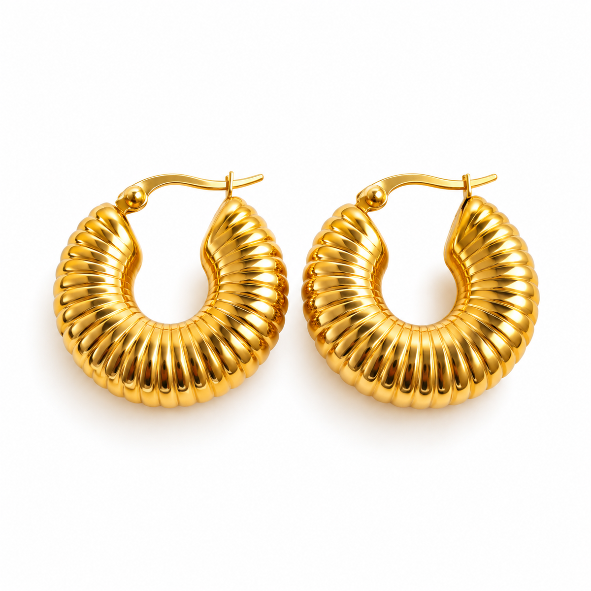 Spiral Gold Hoops
