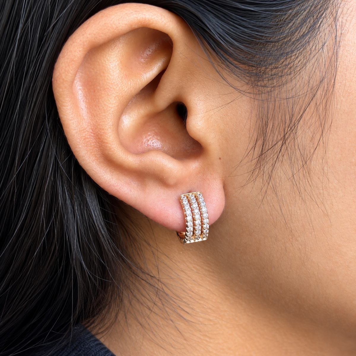 Radiant three line Hoops