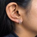 Stone Double Hoops