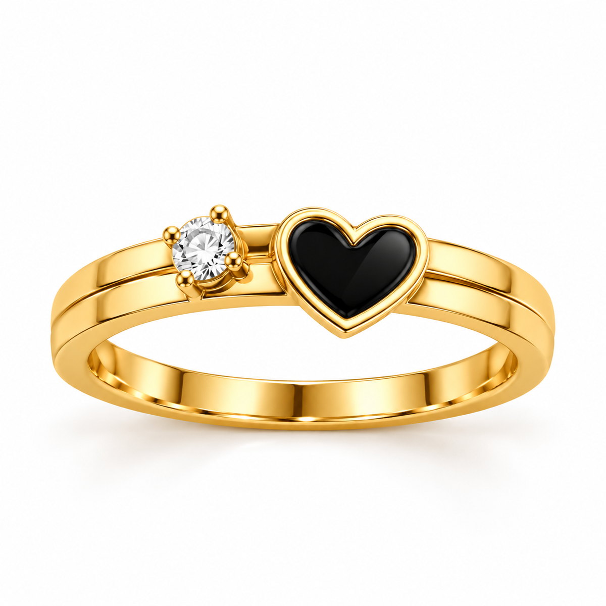 Set Of 2 Heart Ring