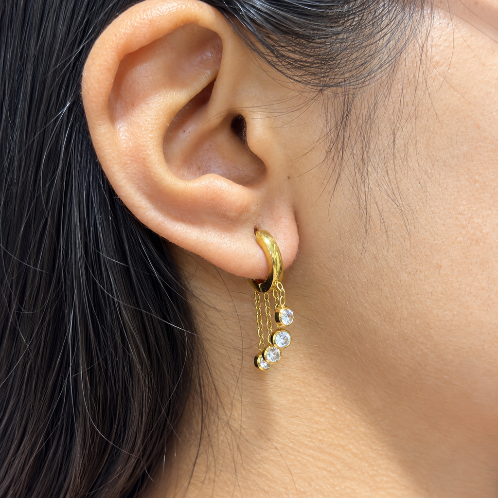 twinkle chains stone hoops