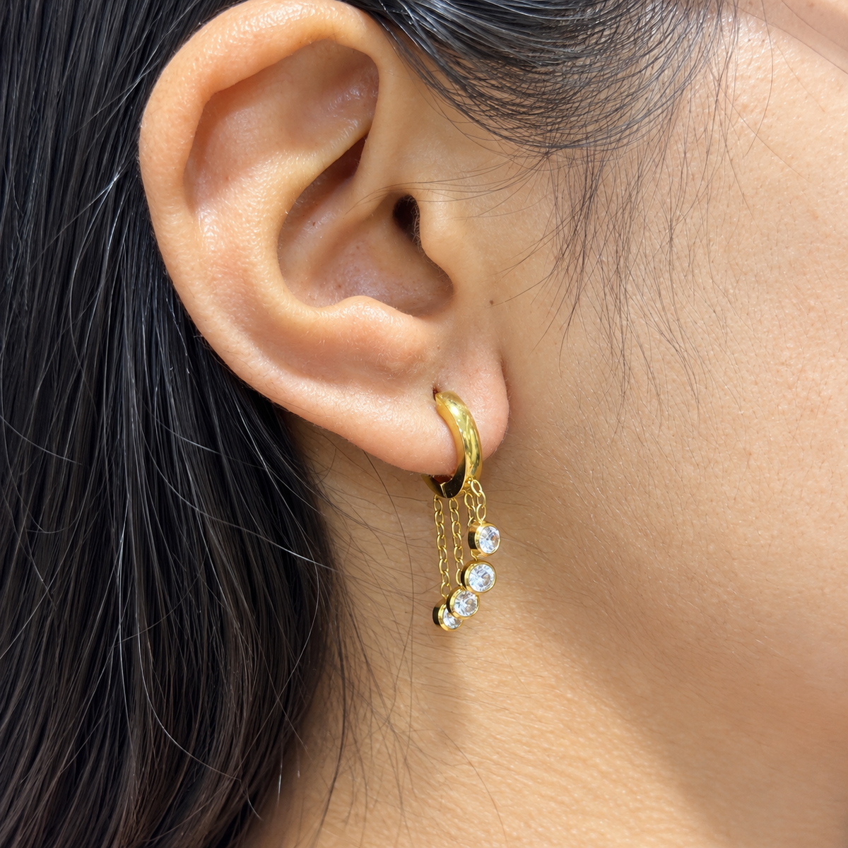 twinkle chains stone hoops