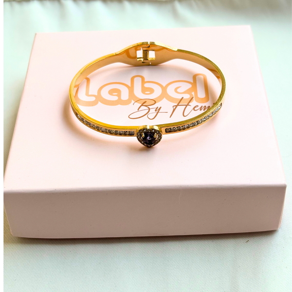 Purple Stone  Heart  Bracelet