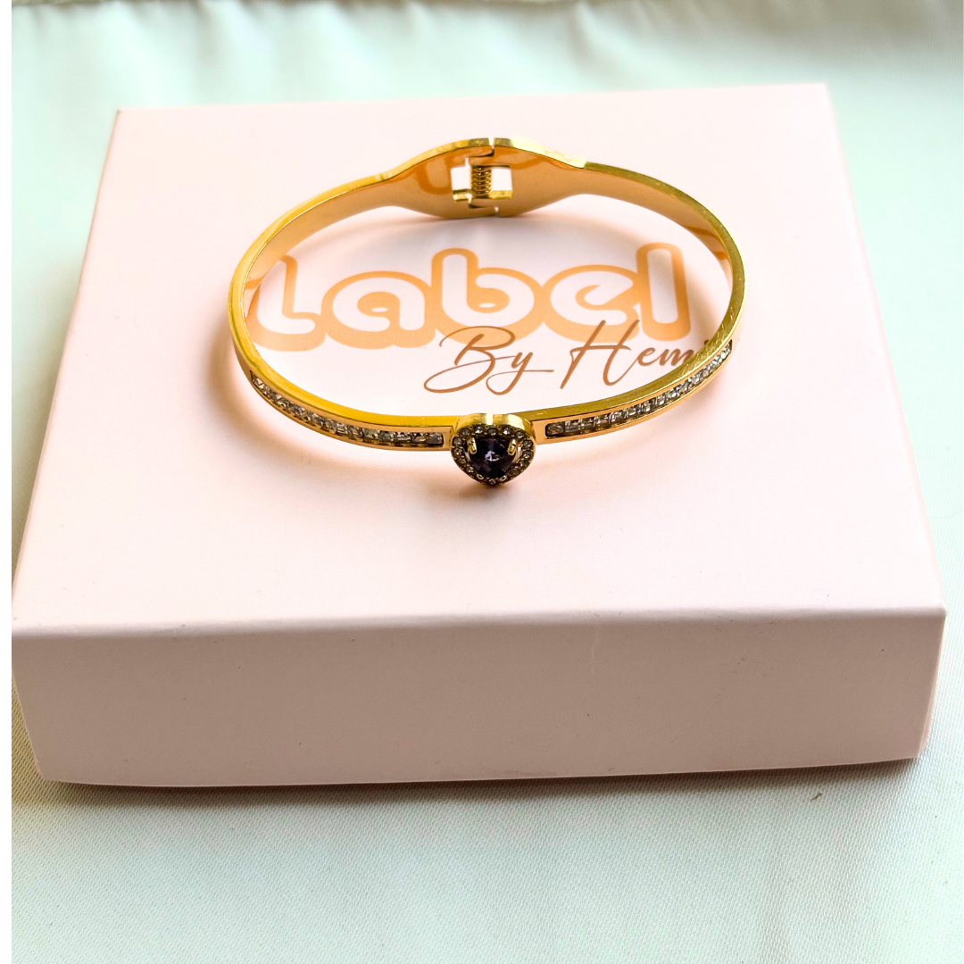 Purple Stone  Heart  Bracelet