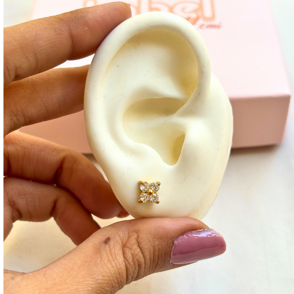 4 petal Stone Studs