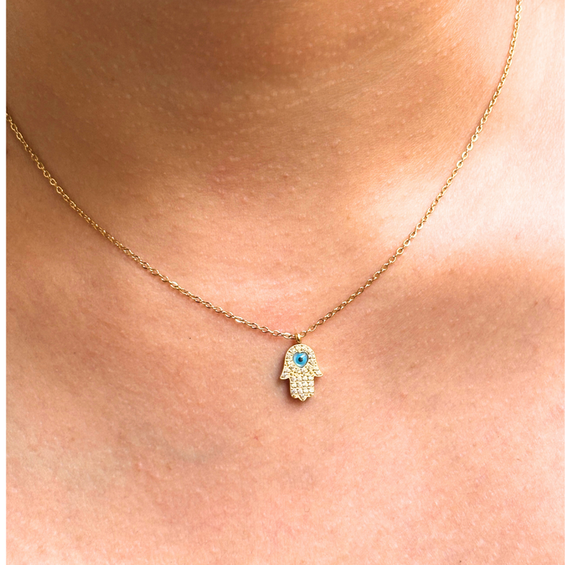 Hamsa hand  Evileye Necklace