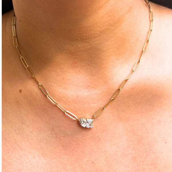 Two Stone link Necklace
