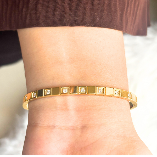 Square Gold Stone Bracelet