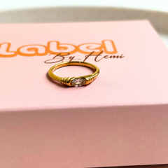 Oval stone slim Ring