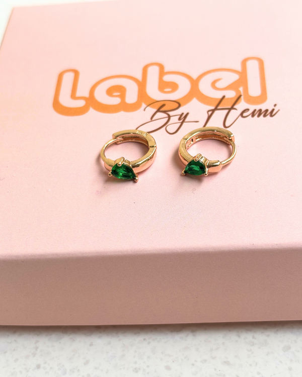Almond Stone Hoops