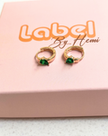 Almond Stone Hoops