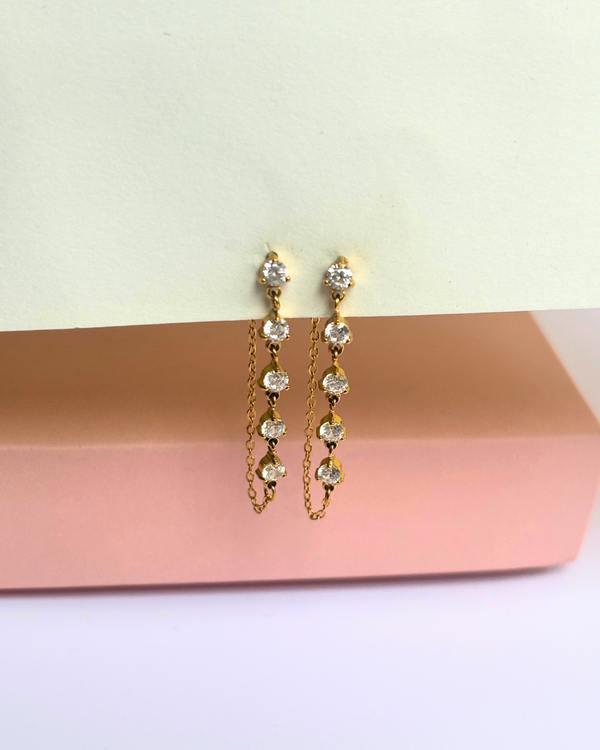 Stone chain Earrings