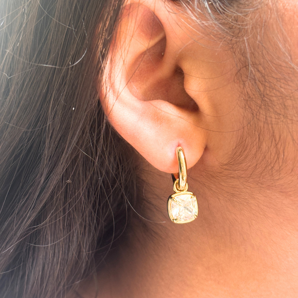 Square stone Hoops