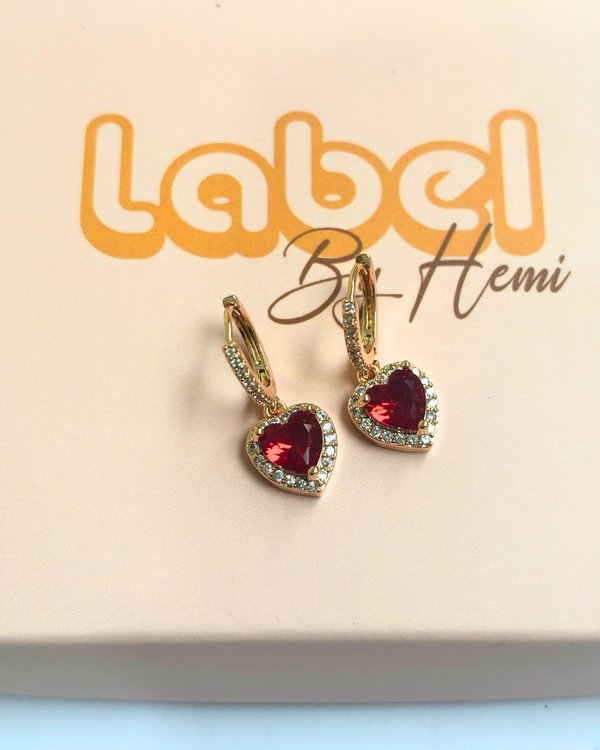 Heart Hanging Hoops