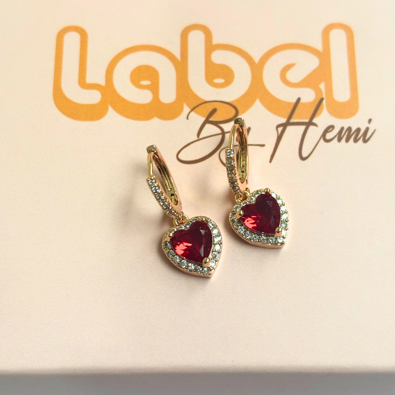Heart Hanging Hoops