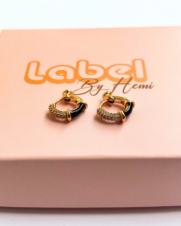 Black enamel hoops
