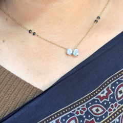 Two stone Black beads mangalsutra