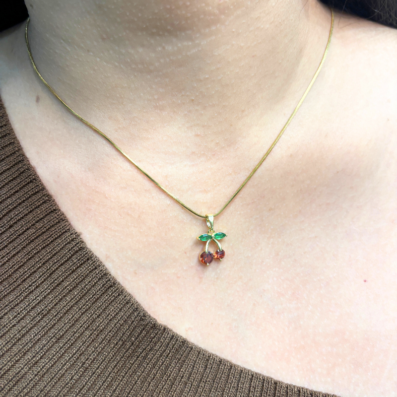 Cherry stone necklace