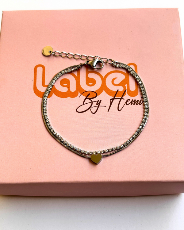 Heart tennis bracelet