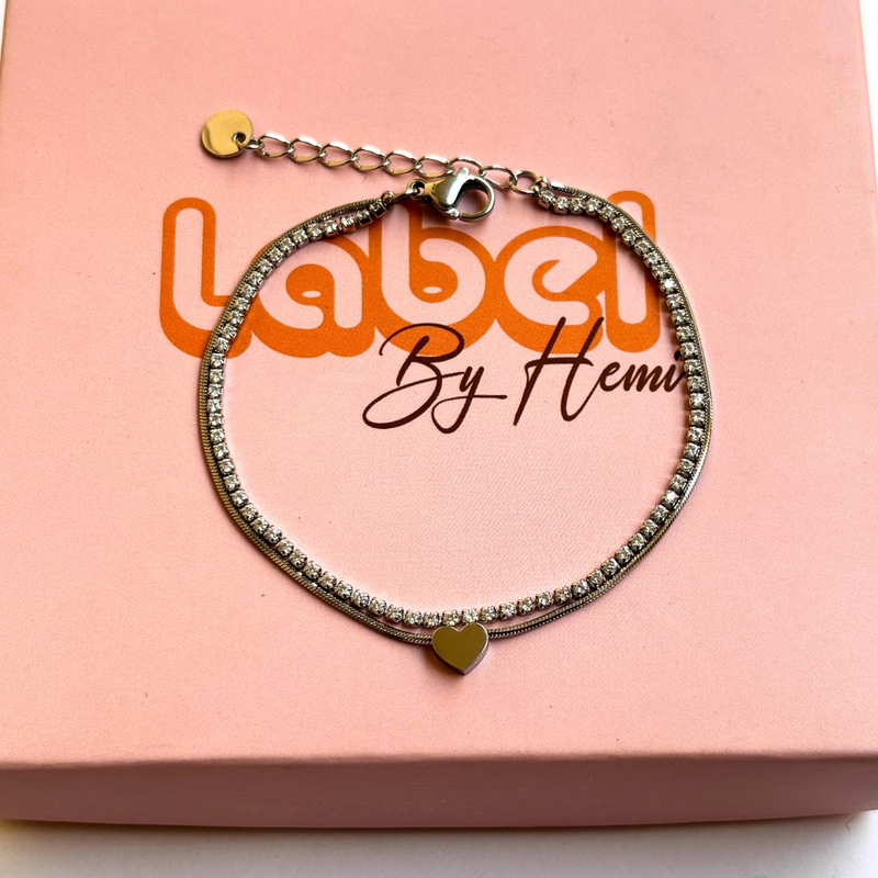 Heart tennis bracelet