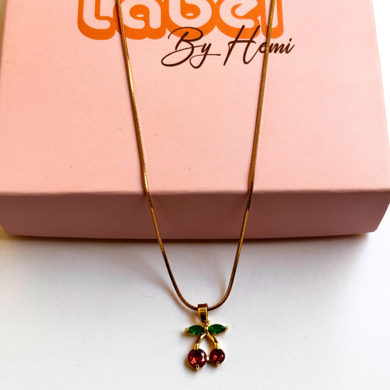 Cherry stone necklace