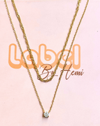 Single Stone Layered  Necklace