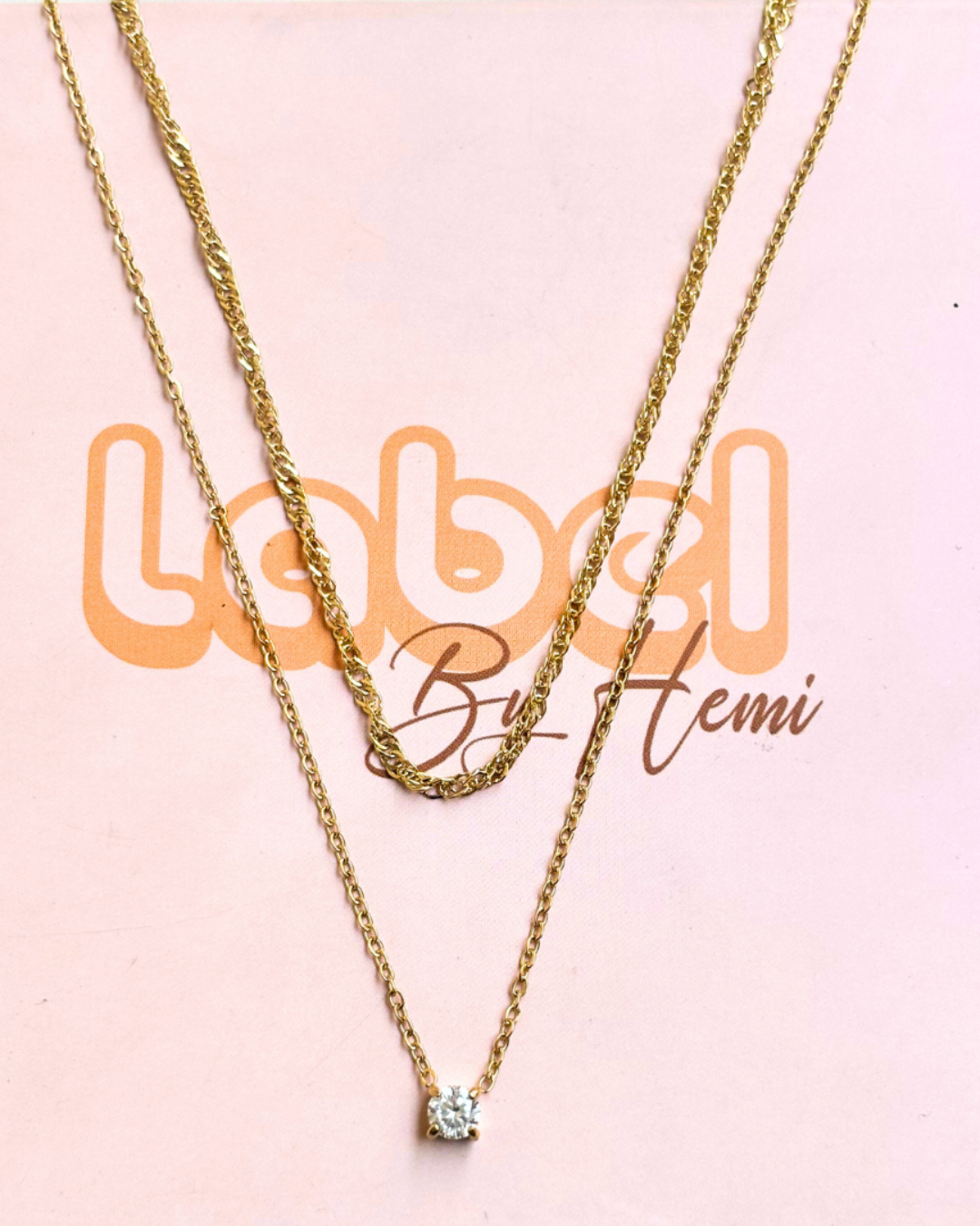 Single Stone Layered  Necklace