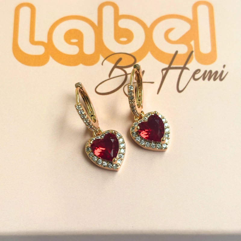 Heart Hanging Hoops