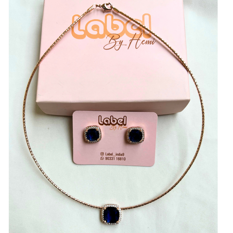 Rosegold Blue Gemstone Combo